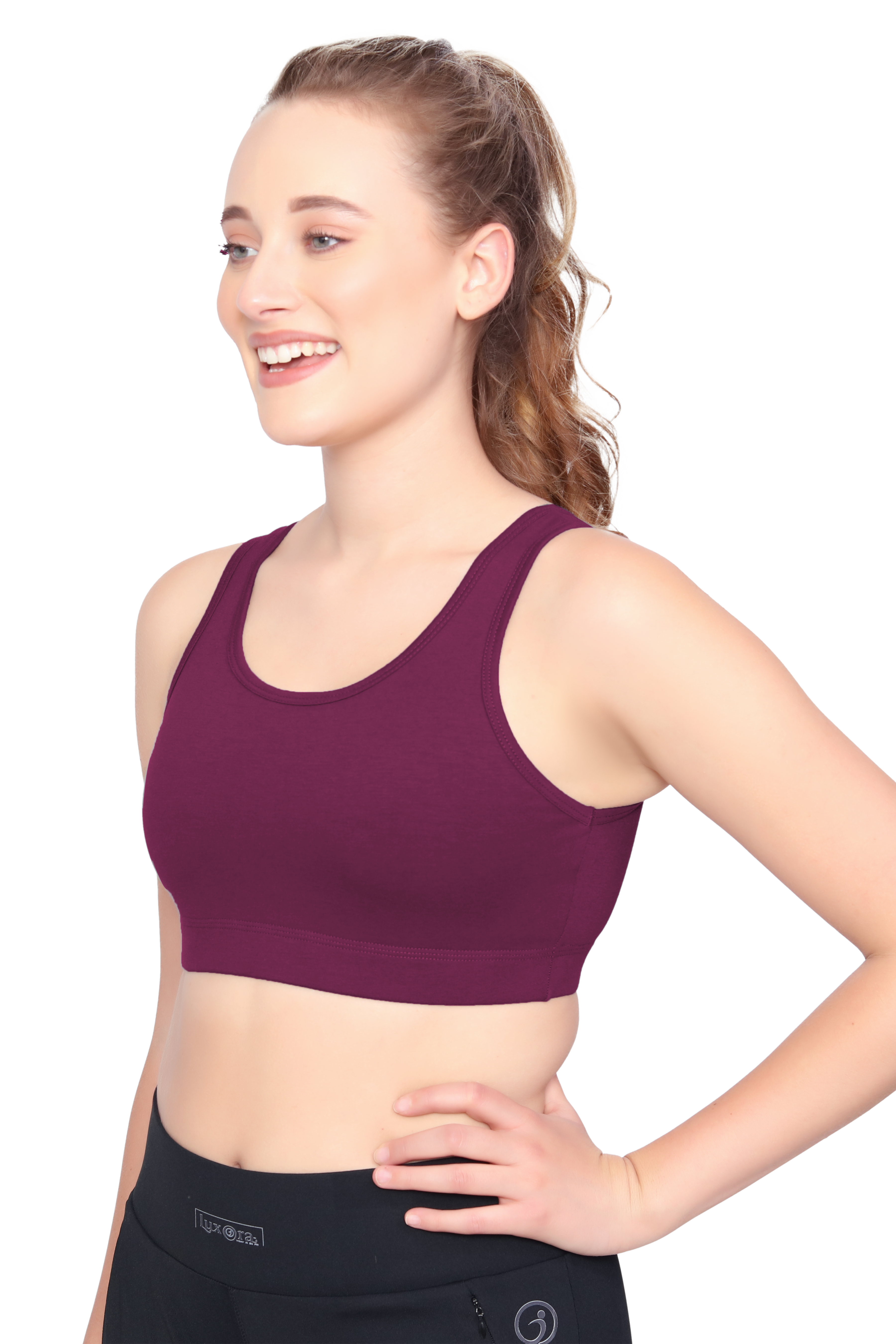 H&F Women's Non Padded Wire-Free Full Coverage Maximum Comfort and support slip on Active Sports Bra