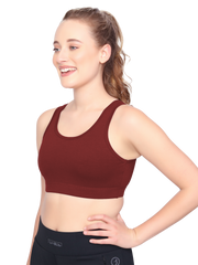 H&F Women's Non Padded Wire-Free Full Coverage Maximum Comfort and support slip on Active Sports Bra