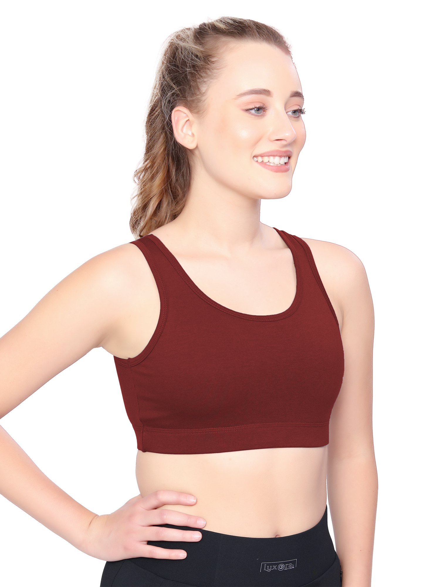 H&F Women's Non Padded Wire-Free Full Coverage Maximum Comfort and support slip on Active Sports Bra