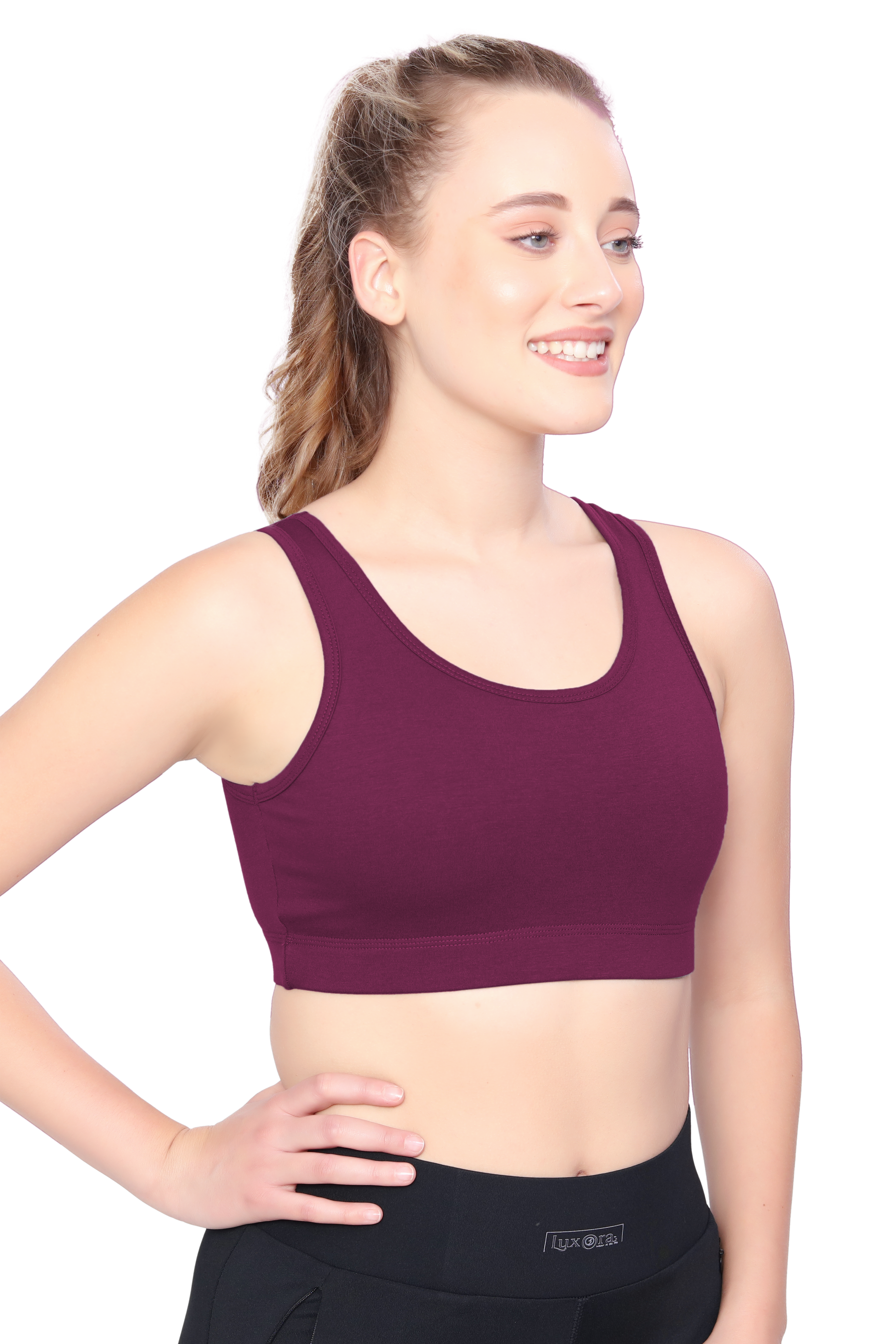 H&F Women's Non Padded Wire-Free Full Coverage Maximum Comfort and support slip on Active Sports Bra